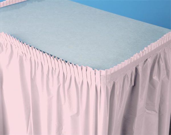 Classic Pink 14'x29" Plastic Table Skirts