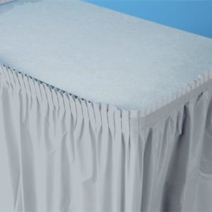 Shimmering Silver 14'x29" Plastic Table Skirts