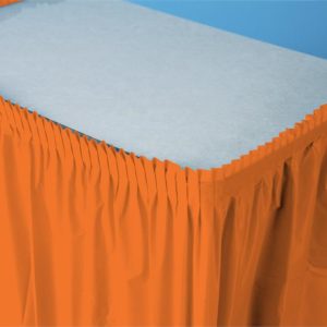Sunkissed Orange 14'x29" Plastic Table Skirts