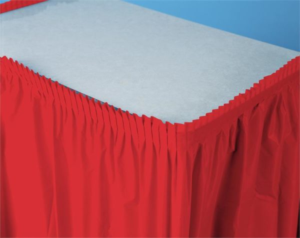Classic Red 14'x29" Plastic Table Skirts