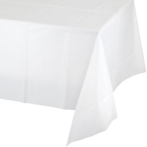 Creative Converting Tissue/Poly Tablecover Table Cover, 54 x 108, White