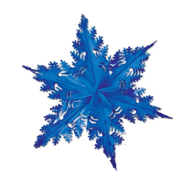 Metallic Winter Snowflakes Blue