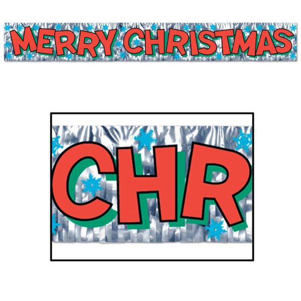 Metallic Merry Christmas Fringe Banner