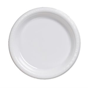 White 10.25" Banquet Plastic Plates