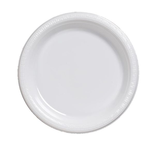 White 10.25" Banquet Plastic Plates