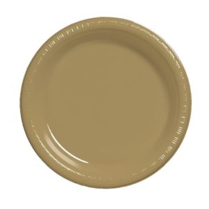 Glittering Gold 10.25" Banquet Plastic Plates