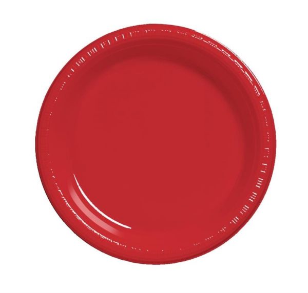 Classic Red 10.25" Banquet Plastic Plates