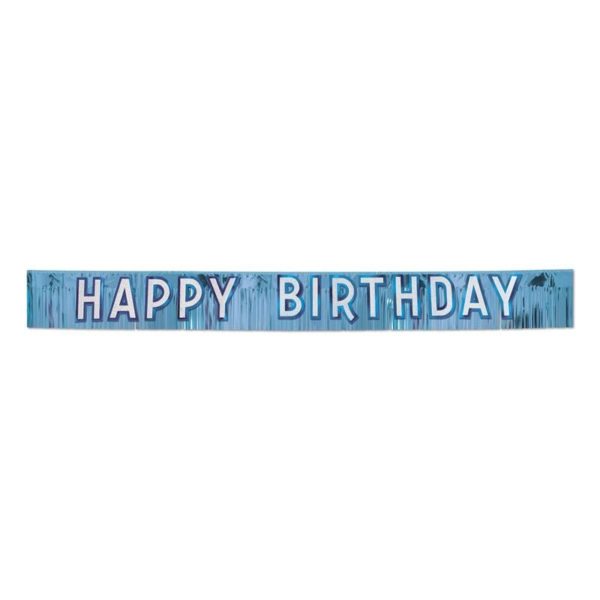 Metallic Happy Birthday Banner Blue