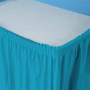 Turquoise 14'x29" Plastic Table Skirts