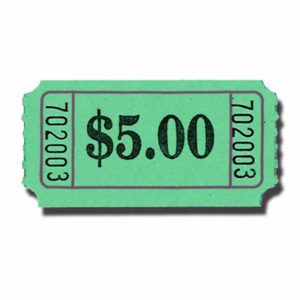 Green $5.00 Roll Tickets