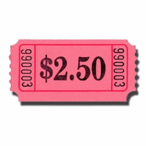 Pink $2.50 Roll TIckets