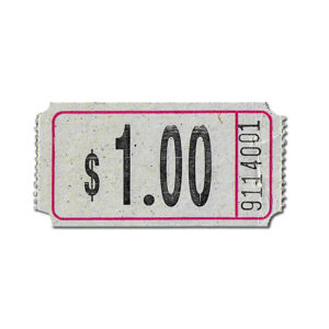 Premium White $1.00 Roll Tickets