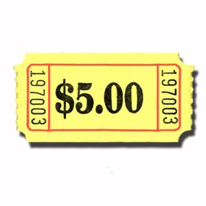 Yellow $5.00 Roll Tickets