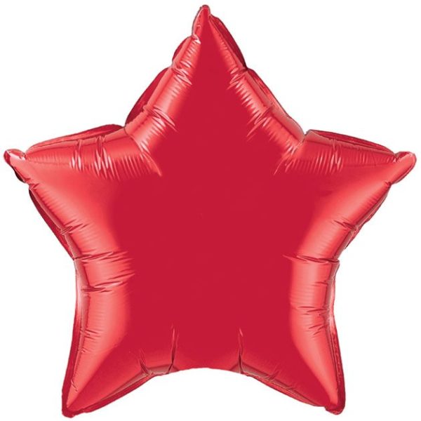 20" Star Ruby Red Foil Balloons