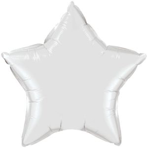 20" Star White Foil Balloons