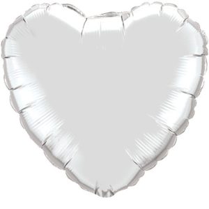 18" Heart Silver Foil Balloons