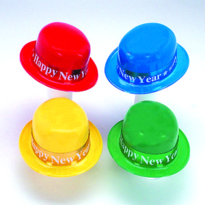 Plastic Happy New Year Derby with Foil Band