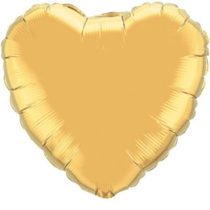 18" Heart Gold Foil Balloons