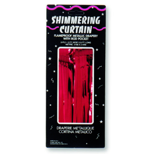 Red Metallic Shimmering Curtain