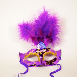 Feather Purple Mask with Gold