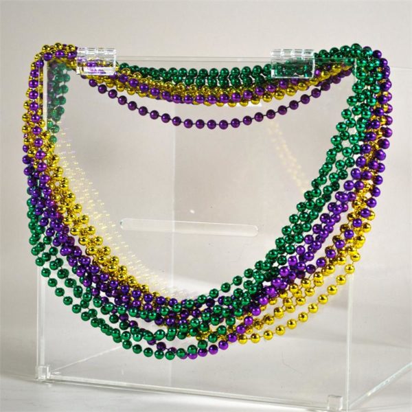 Mardi Gras Gold-Green-Purple 33" 7mm Beads - Bulk -