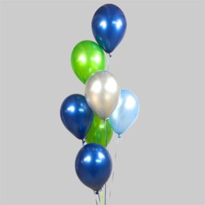 Blue - Lime - Silver Balloon Cluster
