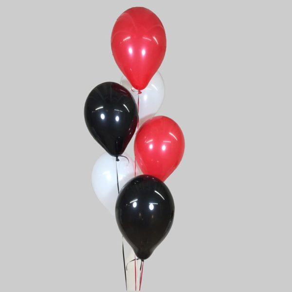 Red White & Black Balloon Cluster