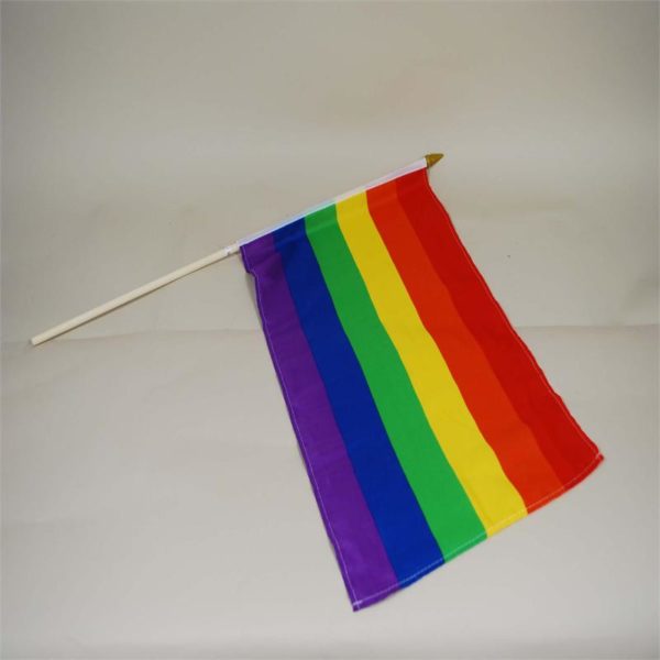 Rainbow Flag on Stick 12" x 18"