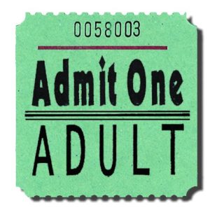 Admit One Adult Billboard Roll Tickets Green