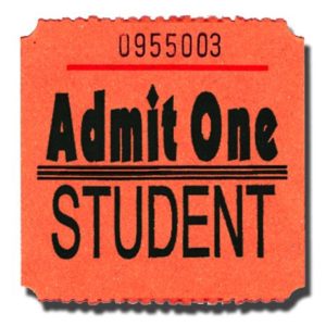 Admit One Student Roll Tickets Orange