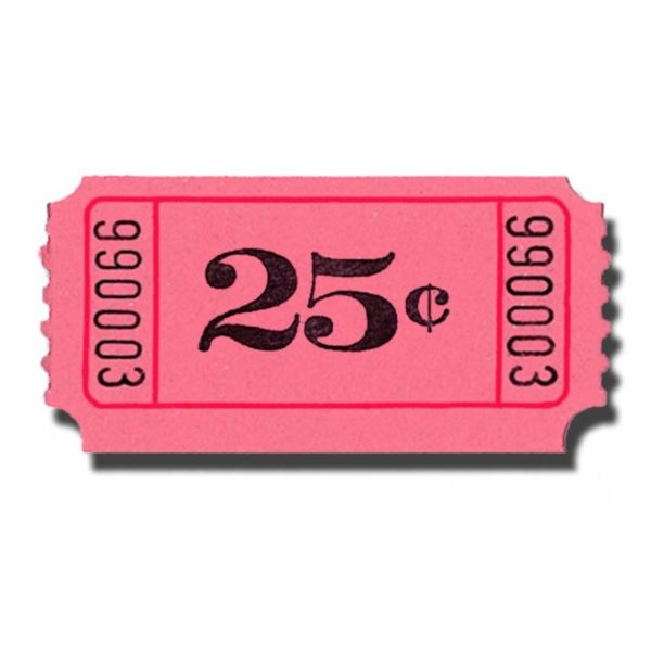 $.25 Single Roll Tickets Pink