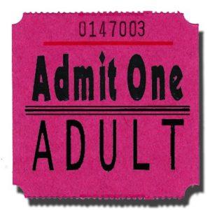 Admit One Adult Billboard Roll Tickets Purple