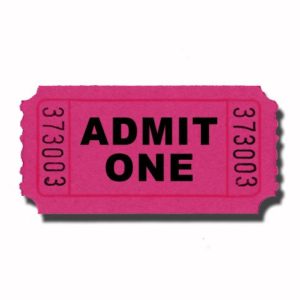 Admit One Single Roll Tickets Purple