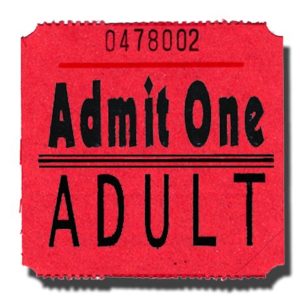 Admit One Adult Billboard Roll Tickets Orange