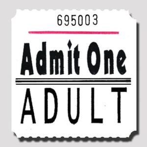 Admit One Adult Roll Tickets White