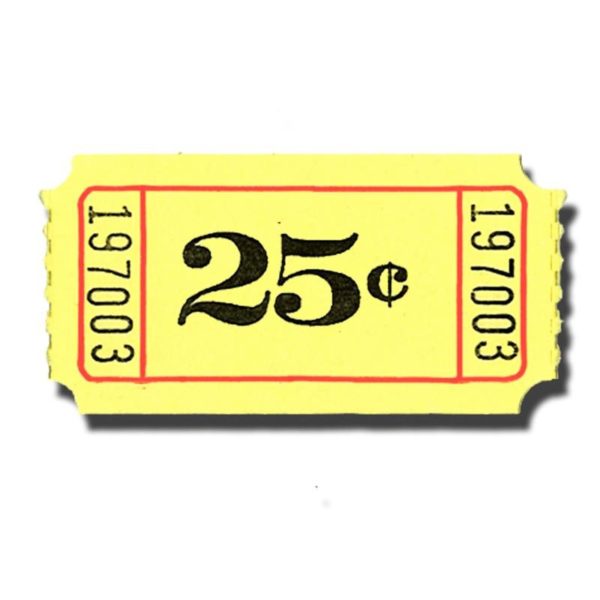 $.25 Roll Tickets Yellow