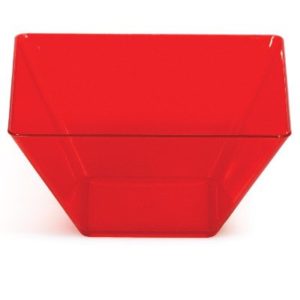 Plastic Square Bowl Red 3.5"