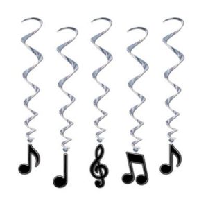 Musical Notes Black Whirls 3'