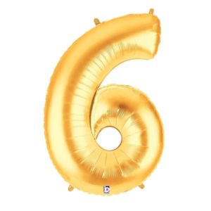 Jumbo Number 6 Gold Foil Balloon