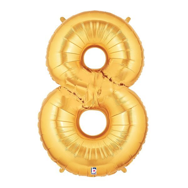Jumbo Number 8 Gold Foil Balloon