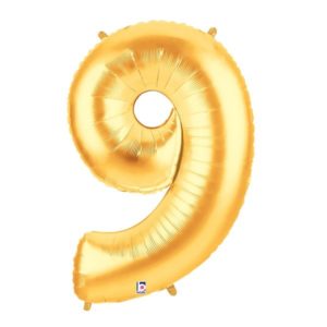 Jumbo Number 9 Gold Foil Balloon