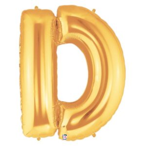 Jumbo Letter D Gold Foil Balloon