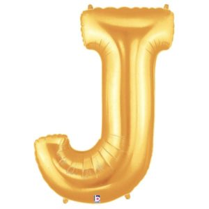 Jumbo Letter J Gold Foil Balloon