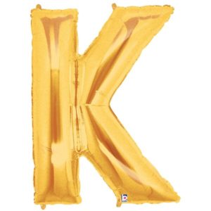 Jumbo Letter K Gold Foil Balloon