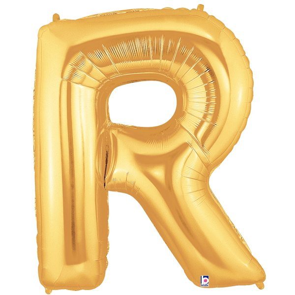 Jumbo Letter R Gold Foil Balloon
