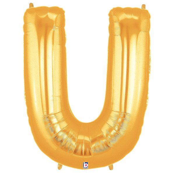 Jumbo Letter U Gold Foil Balloon