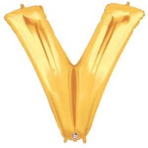 Jumbo Letter V Gold Foil Balloon