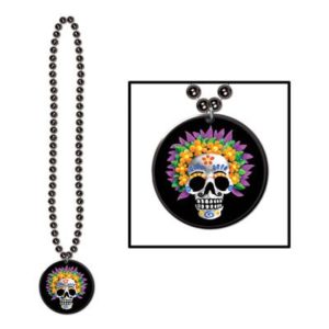 Beads w/Day Of The Dead Medallion