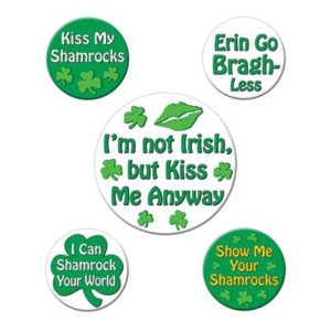 St Patrick's Funny Party Buttons
