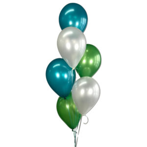 Pearl Teal Green & White Balloon Cluster